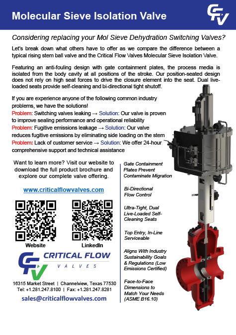 Molecular Sieve Isolation Valve